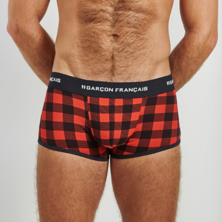 Garçon Français - Boxer court Bûcheron rouge