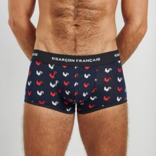 Garçon Français - Boxer court coqs tricolores