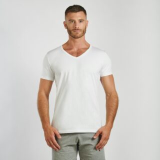 Garçon Français - T-shirt blanc col V – Indispensable