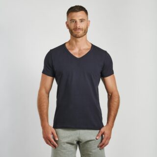 Garçon Français - T-shirt bleu col V – Indispensable