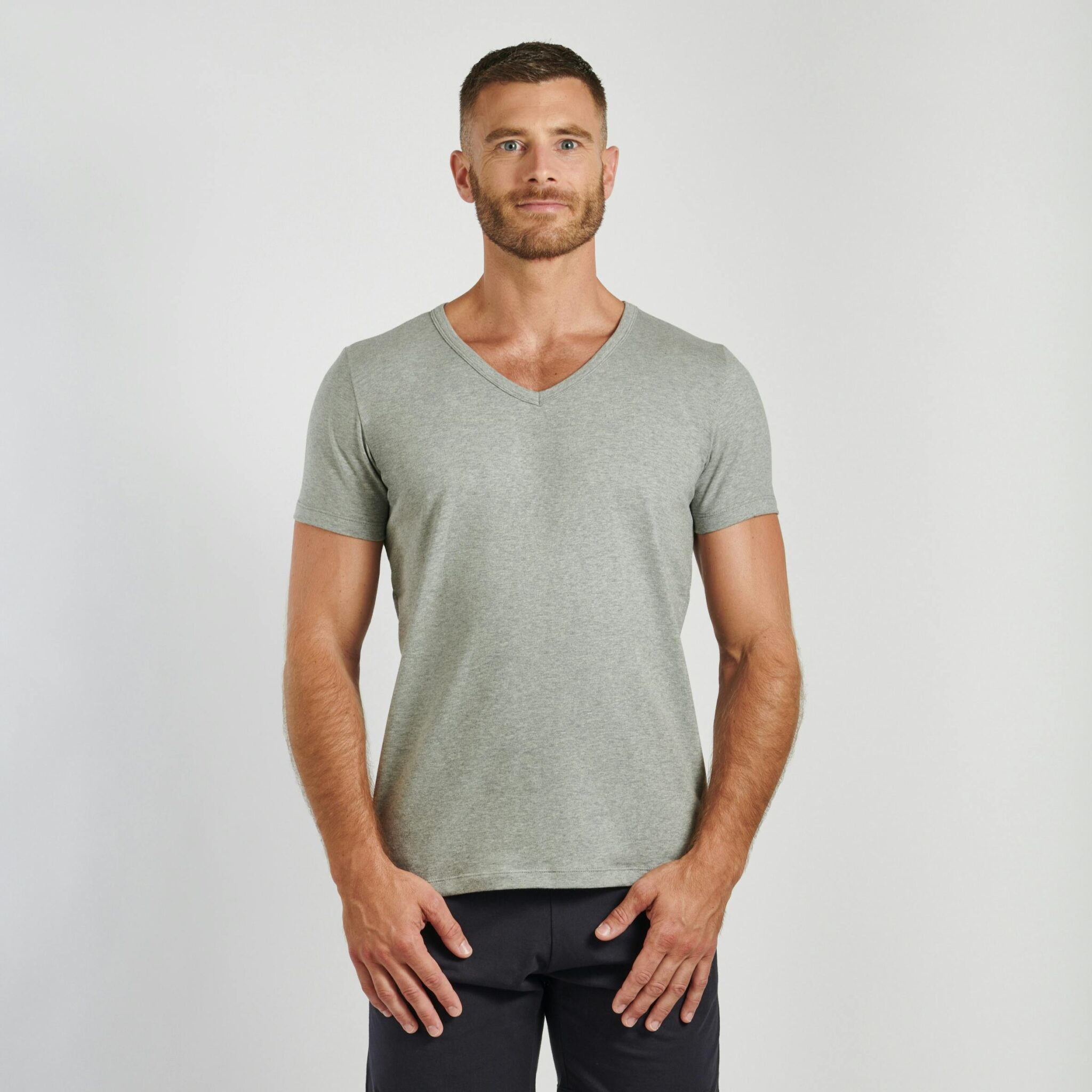 T-shirt gris col V Only | Destock Jeans