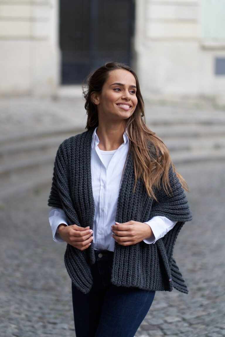 maison-bonnefoy - Poncho Colombe – Ficelle (Colombe)