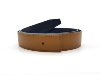 Hermes compatible – bande de cuir réversible 32mm, gold lisse et marine grainé – 5002 Choisir par la marque La Guêpe La Guêpe - Hermes compatible – bande de cuir réversible 32mm, gold lisse et marine grainé – 5002 Choisir