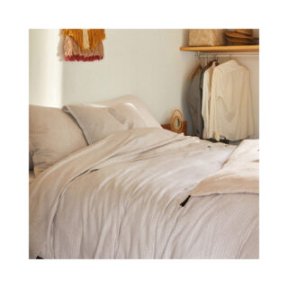 Blanc des Vosges - Housse de couette BLANC DES VOSGES Gramines Crème 200x200cm