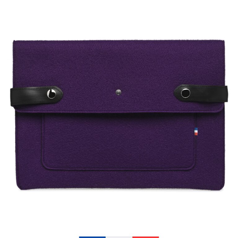 Saint-Lazare - Pochette ordinateur Made in France - Prune