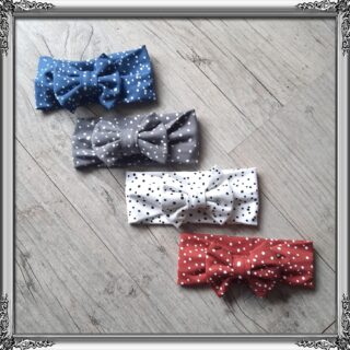 La Fabrique À DeDeuh - Bandeau nœud pois en jersey extensible 4 couleurs