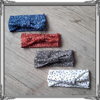 La Fabrique À DeDeuh - Bandeau simple pois en jersey extensible 4 couleurs