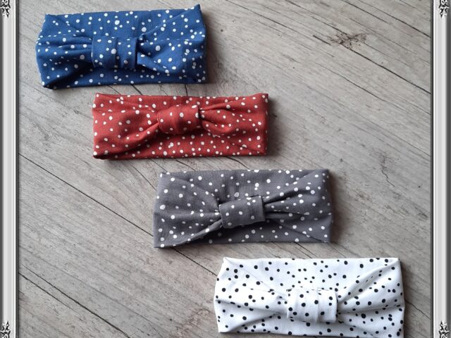 La Fabrique A DeDeuh - Bandeau simple pois en jersey extensible 4 couleurs
