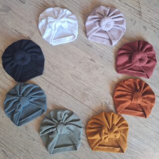 Turban bonnet noeud, buns ou simple en tissu maille gaufré 8 couleurs par la marque La Fabrique À DeDeuh La Fabrique À DeDeuh - Turban bonnet noeud, buns ou simple en tissu maille gaufré 8 couleurs