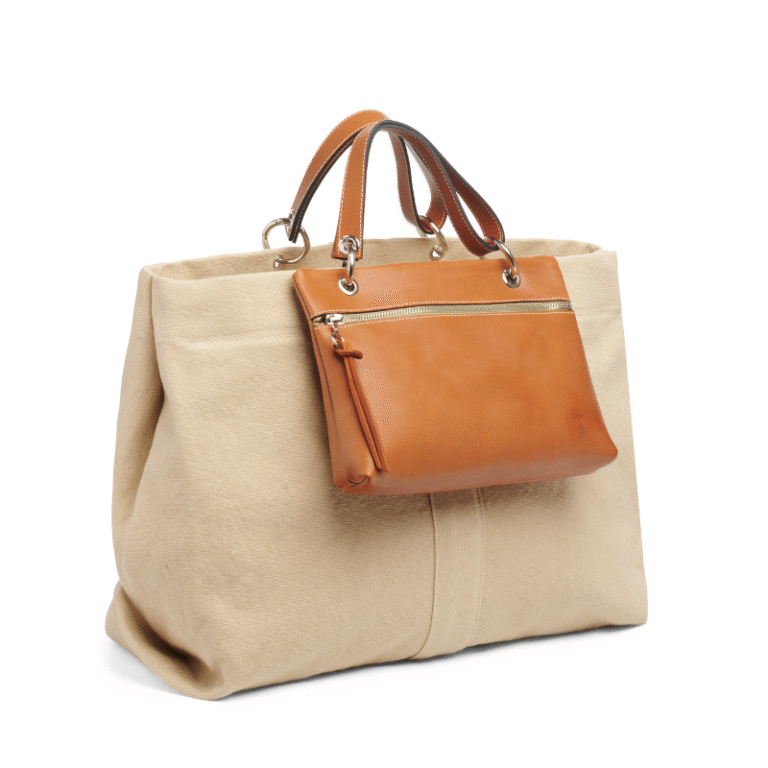 TUSSOR - Large  Grège & Equipier cuir Gold