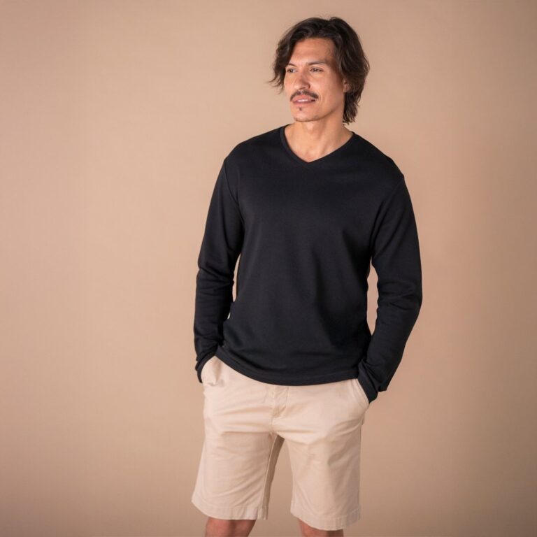 Le t-shirt Propre - Le t-shirt col V fabriqué en France - Noir