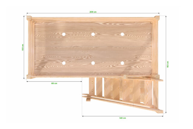 ABC MEUBLES - Lit Mezzanine bois Sylvia 90x200 avec escalier de meunier