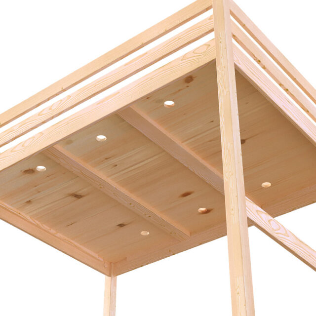 ABC MEUBLES - Lit Mezzanine bois Sylvia 90x200 avec escalier de meunier