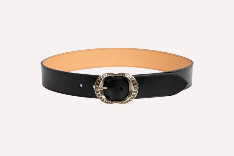 Daguet - Ceinture Amanda - Cuir lisse noir