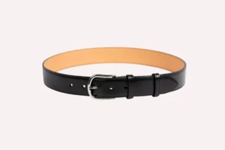 Daguet - Ceinture Armand  Cuir lisse noir