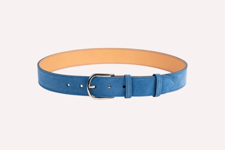 maroquinerie daguet ceinture armand daim nubuck velours bleu 2 Daguet - Ceinture Armand - Velours bleu clair