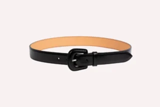 Daguet - Ceinture Alba  Cuir lisse noir