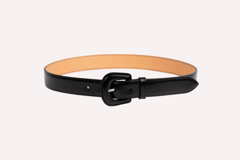 Daguet - Ceinture Alba - Cuir lisse noir
