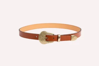 Daguet - Ceinture Alison  Cuir lisse camel