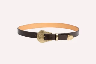 Daguet - Ceinture Alison – Cuir lisse marron