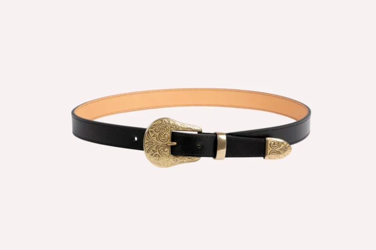 Daguet - Ceinture Alison - Cuir lisse noir