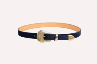 Daguet - Ceinture Alison  Velours bleu nuit