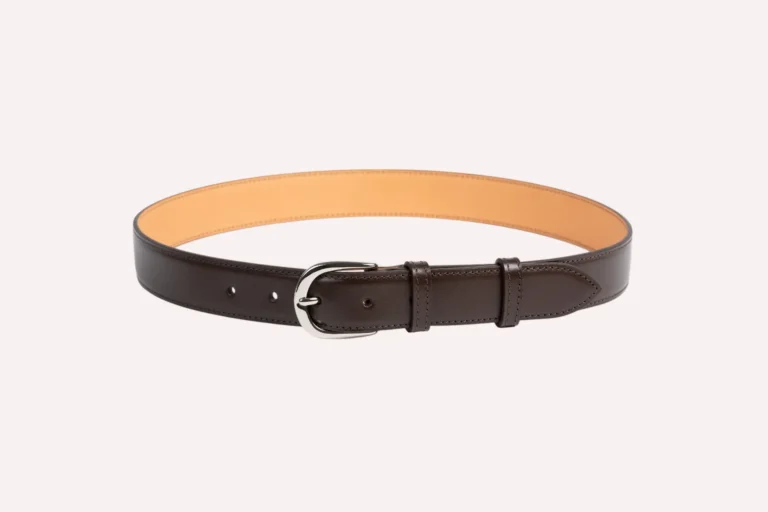 Daguet - Ceinture Achille - Cuir lisse marron
