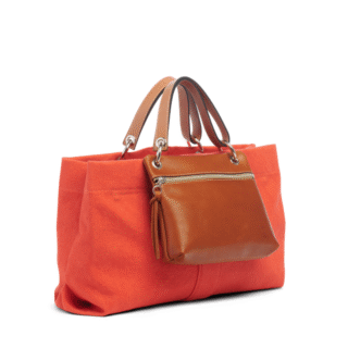 TUSSOR - Medium Corail & Yole cuir Gold