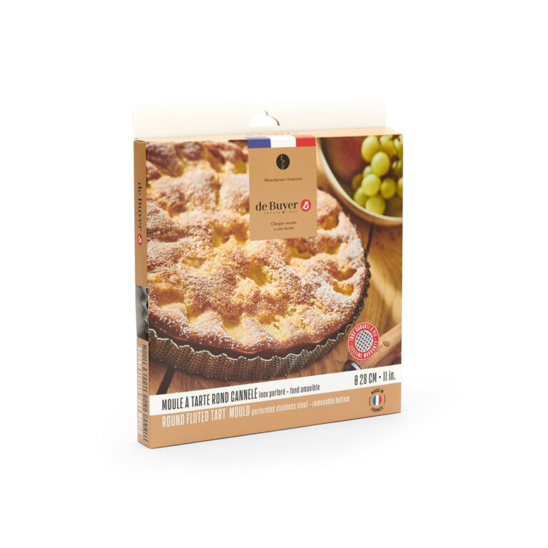 DE BUYER - Moule à tarte cannelé en inox à fond amovible De Buyer