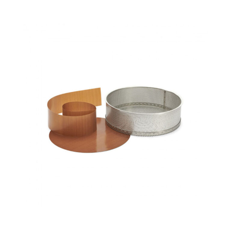 DE BUYER - Moule rond DE BUYER à fond démontable en inox perforé 20cm