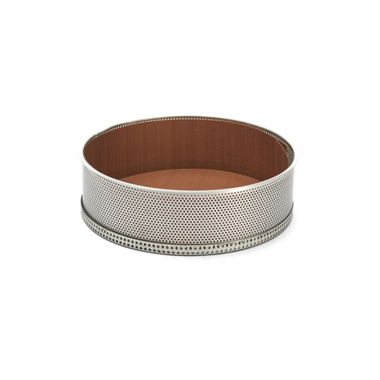 DE BUYER - Moule rond DE BUYER à fond démontable en inox perforé 20cm