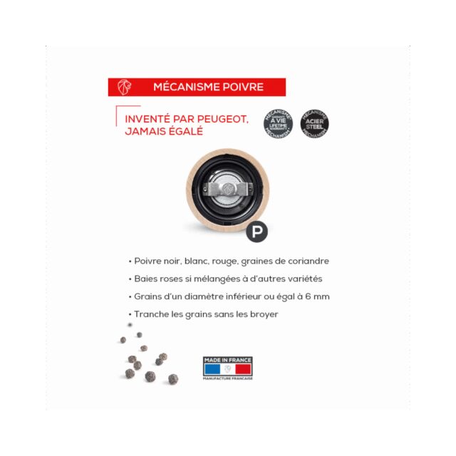 PEUGEOT SAVEURS - Moulin à poivre PEUGEOT SAVEURS Paris u'Select Noir Satin - 4 tailles