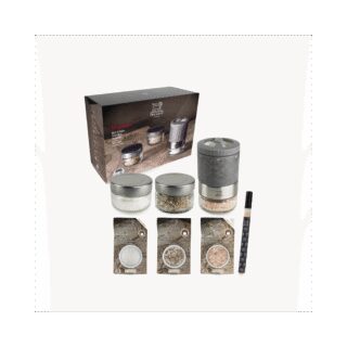 Moulin à sel sec PEUGEOT SAVEURS Maestro avec 3 réservoirs 2 sels et 1 mélange aromatique par la marque Peugeot Saveurs Peugeot Saveurs - Moulin à sel sec PEUGEOT SAVEURS Maestro avec 3 réservoirs 2 sels et 1 mélange aromatique