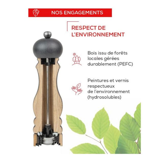 PEUGEOT SAVEURS - Moulin Peugeot sel sec poivre Paris Select Satin Black - 4 tailles