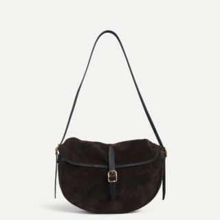 Musette du pêcheur demi-lune Margot – Marron Foncé par la marque Bleu de Chauffe Bleu de Chauffe - Musette du pêcheur demi-lune Margot – Marron Foncé