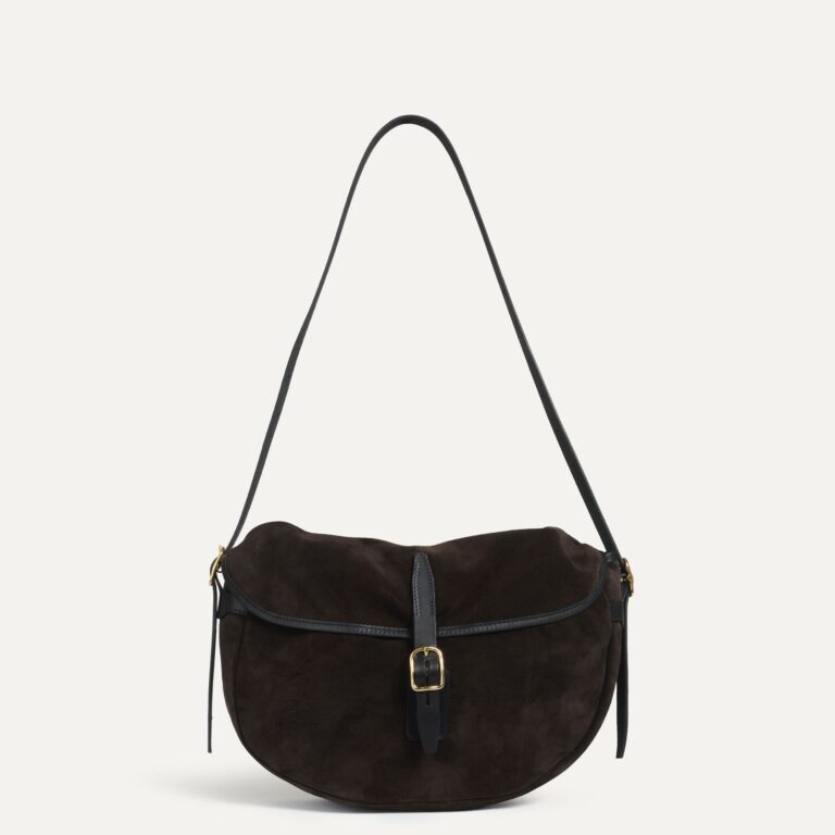 Bleu De Chauffe - Musette du pêcheur demi-lune Margot - Marron Foncé