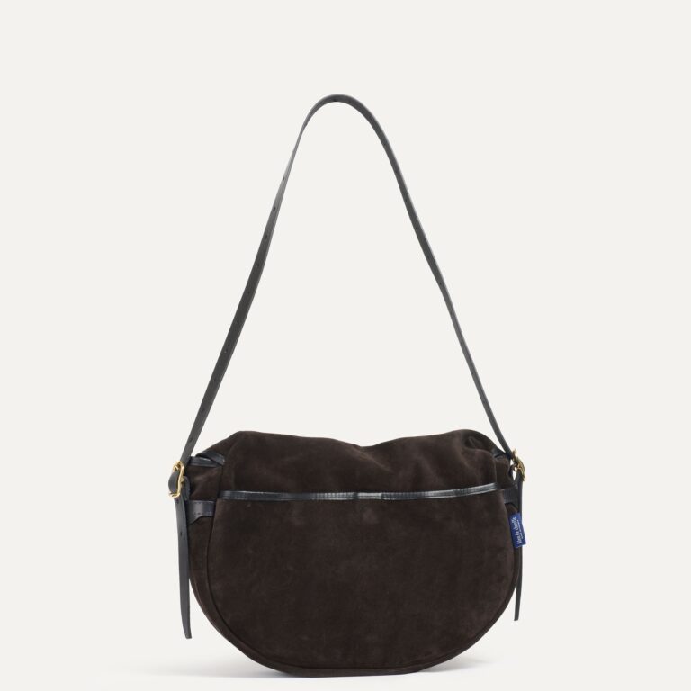 Bleu De Chauffe - Musette du pêcheur demi-lune Margot - Marron Foncé