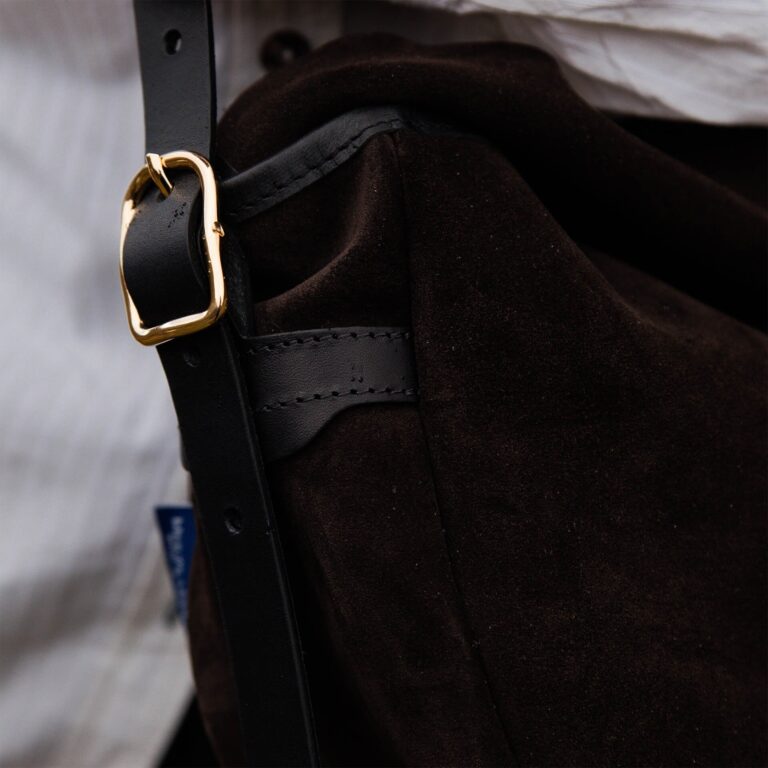 Bleu De Chauffe - Musette du pêcheur demi-lune Margot - Marron Foncé