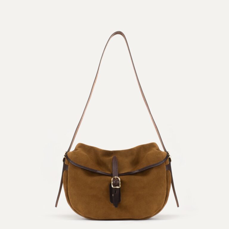 Bleu De Chauffe - Musette du pêcheur demi lune Margot -  Marron Noisette