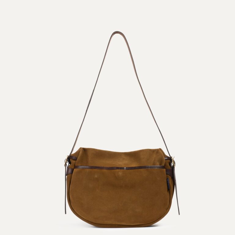 Bleu De Chauffe - Musette du pêcheur demi lune Margot -  Marron Noisette