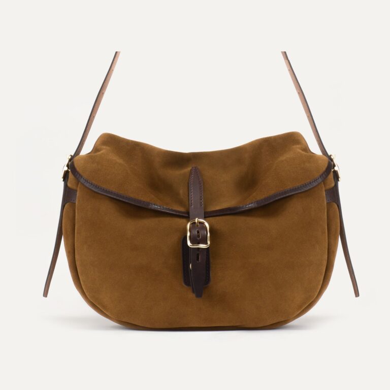 Bleu De Chauffe - Musette du pêcheur demi lune Margot -  Marron Noisette