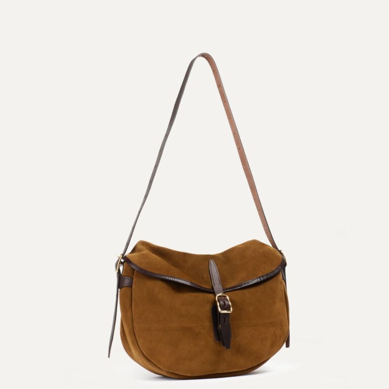 Bleu De Chauffe - Musette du pêcheur demi lune Margot -  Marron Noisette