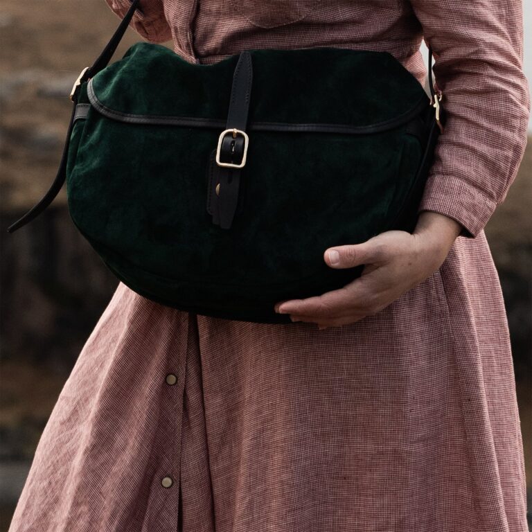 Bleu De Chauffe - Musette du pêcheur demi lune Margot - Vert Foncé