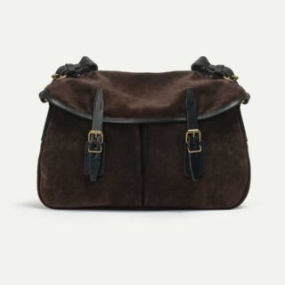 Bleu de Chauffe - Musette du Pêcheur M / Cuir Velours – Marron foncé