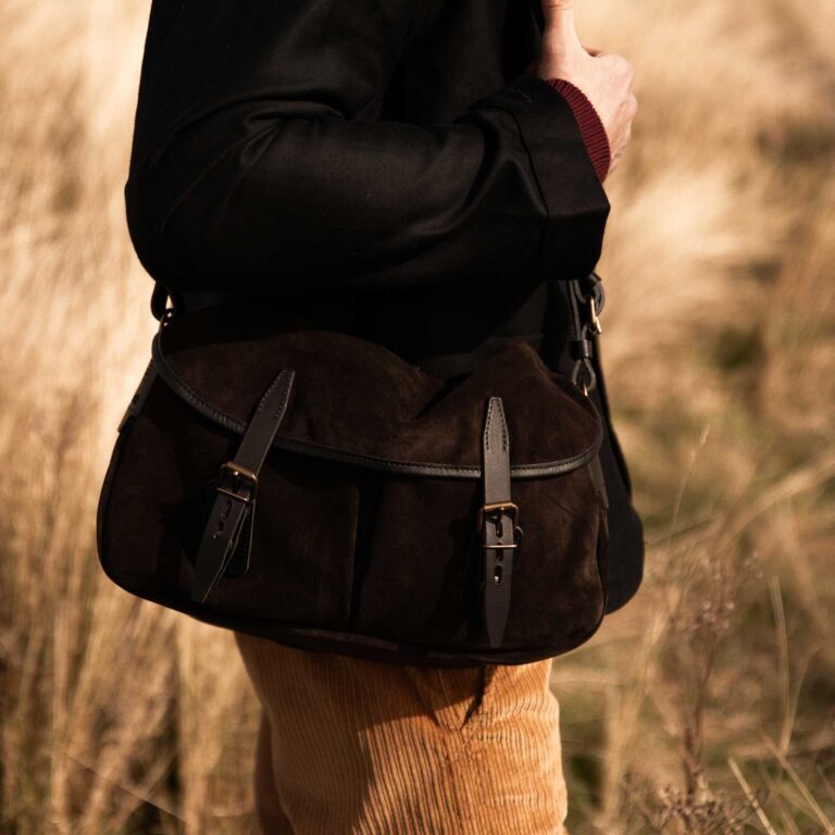 Bleu De Chauffe - Musette du Pêcheur M / Cuir Velours - Marron foncé