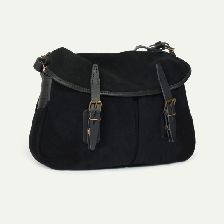 Bleu De Chauffe - Musette du pêcheur M / Cuir Velours - Noir