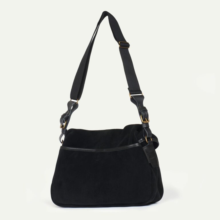 Bleu De Chauffe - Musette du pêcheur M / Cuir Velours - Noir