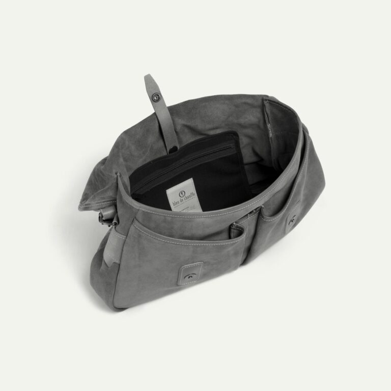 Bleu De Chauffe - Musette du pêcheur M / Cuir Velours - Noir