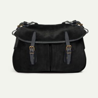 Bleu de Chauffe - Musette du pêcheur M / Cuir Velours – Noir