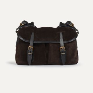 Bleu de Chauffe - Musette du Pêcheur S / Cuir Velours  Marron foncé